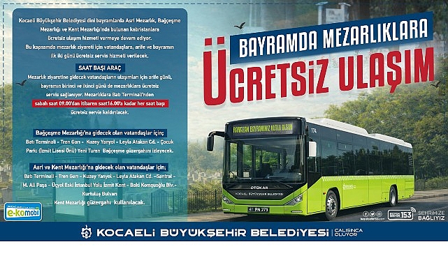 Ramazan Bayramı’nda toplu ulaşım ücretsiz